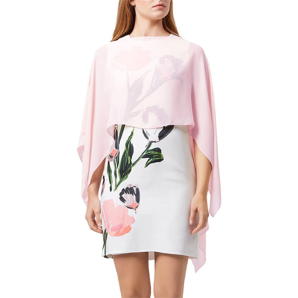 Capa de boda para mujer, chal de gasa rosa suave y ligero con botón, envoltura informal, capas formales de noche, capa de verano para mujer