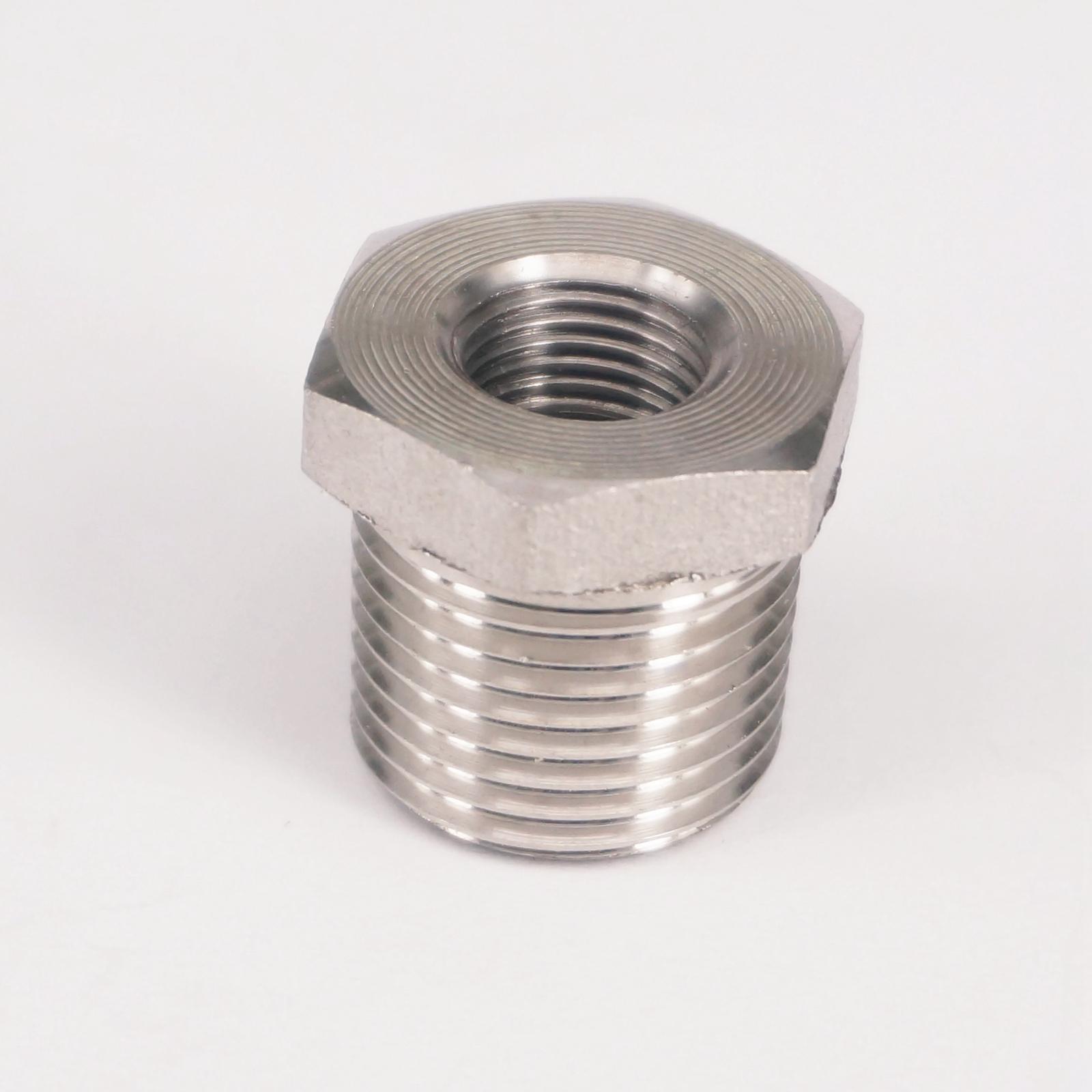 3/8" NPT Male x 1/8" NPT Female 304 Stainless Steel Reducing Bush Forged Pipe Fitting 3000 PSI Water Gas Oil
