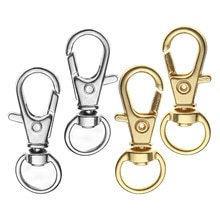 10Pcs Goud Zilver 32mm Karabijn Clips Key Hook Sleutelhanger Split Key Ring Bevindingen Sluitingen Voor DIY Sleutelhangers handtassen Meubi