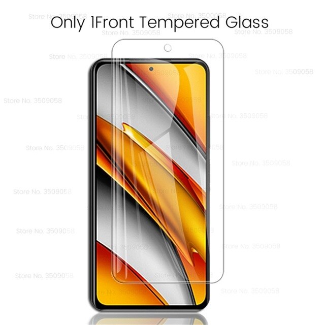 Funda de silicona transparente a prueba de golpes para poco f3, cristal templado, pocof3, poxo, poco f 3, 3f, protección para el lente de la cámara: only 1front glass