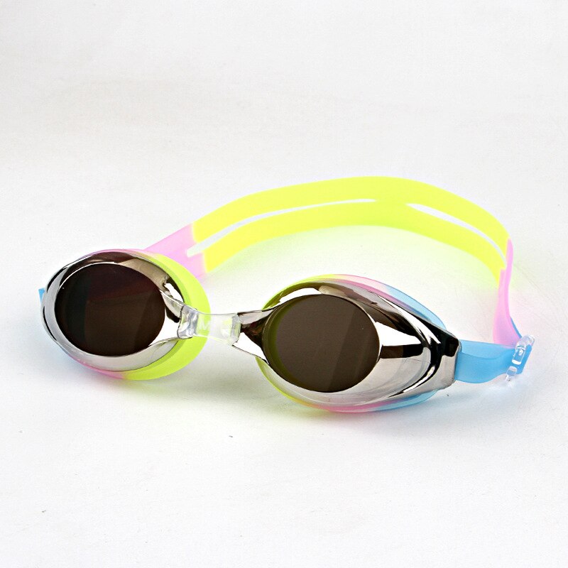 Electroplating Goggles Comfortable Anti-fog Waterproof Adult Swimming Goggles Profession Athletic Multi-color Goggles: Yellow Powder Blue  Electroplated