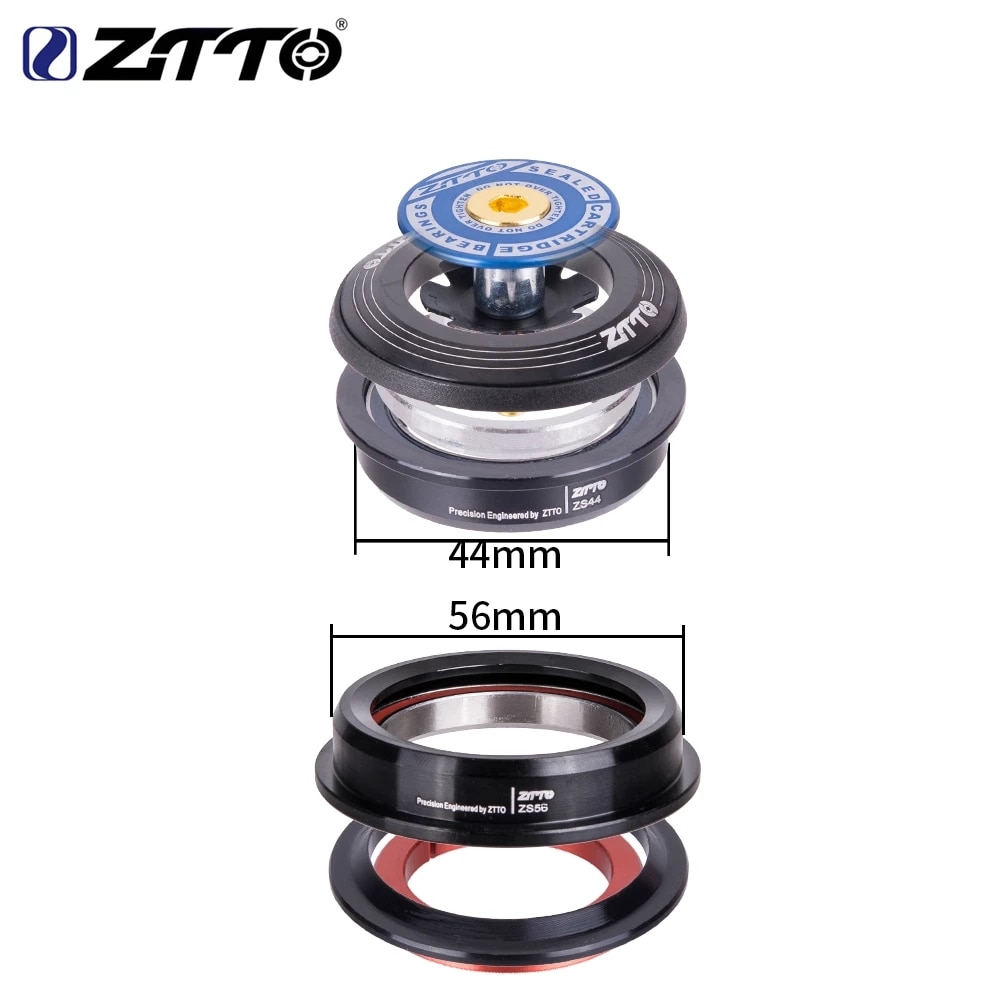 Ztto mtb cykel vejcykel headset headset  zs44 zs56 cnc 1 1/8 " -1 1/2 " 1.5 konisk 28.6 lige rør gaffel intern 44 56 headset