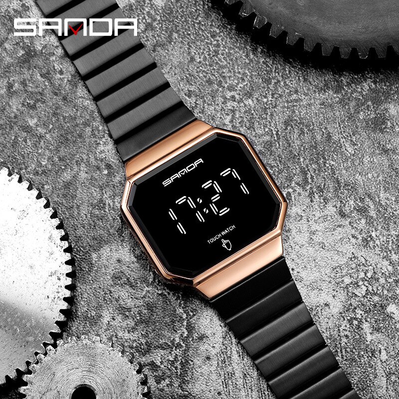 Business Heren Horloge Digitale Mode Kalender Waterdichte Mannelijke Polshorloge Relogio Masculino Casual Elektronische Horloge Reloj Hombre: Rose Gold
