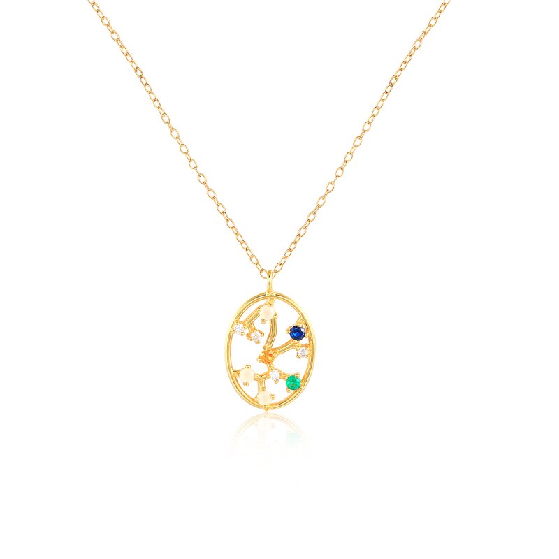 ROXI 12 costellazioni pendenti collane per donna argento Sterling 925 pendenti con collane in oro gioielli da donna a catena lunga girocollo: sagittarius