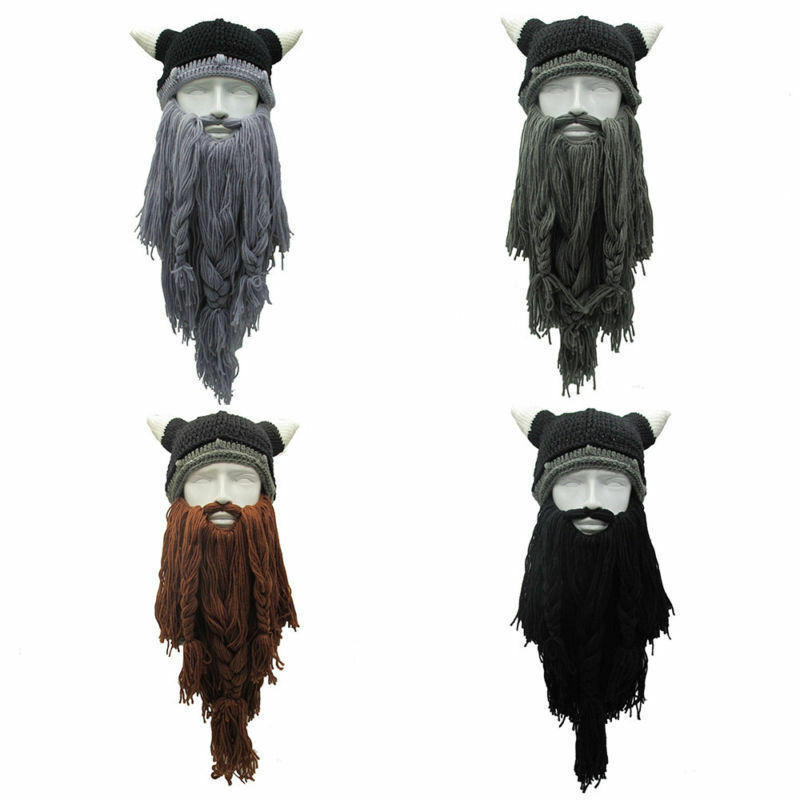 Chapeau Viking tricoté pour hommes | Long chapeau en corne de barbe, Vagabond barbarie, bonnet de Ski fou Halloween,