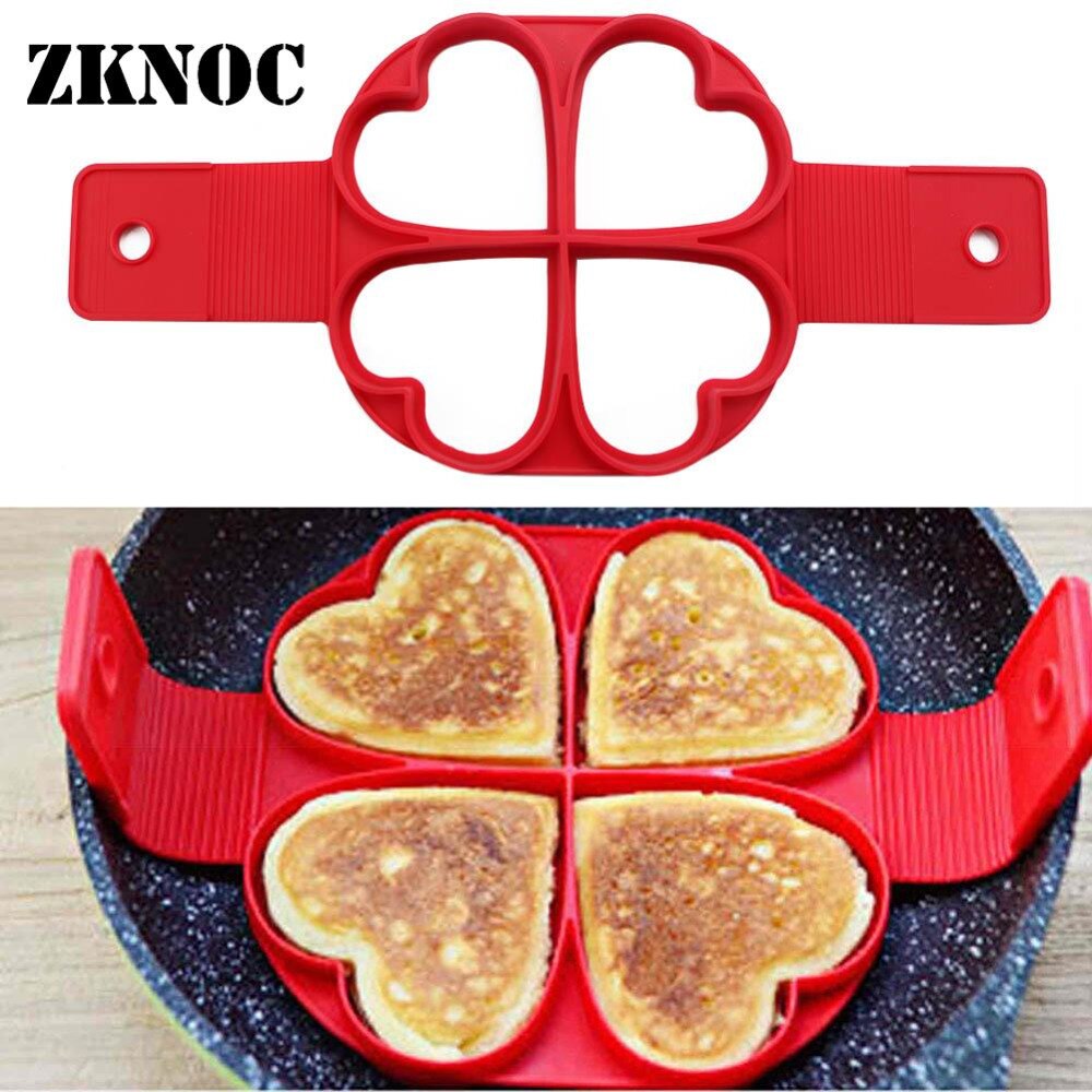 Æggemaskine form anti-stick pandekage form silikone omelet æg ring form værktøj mikrobølgeovne stegepander 4 hulrum  / 7 hulrum