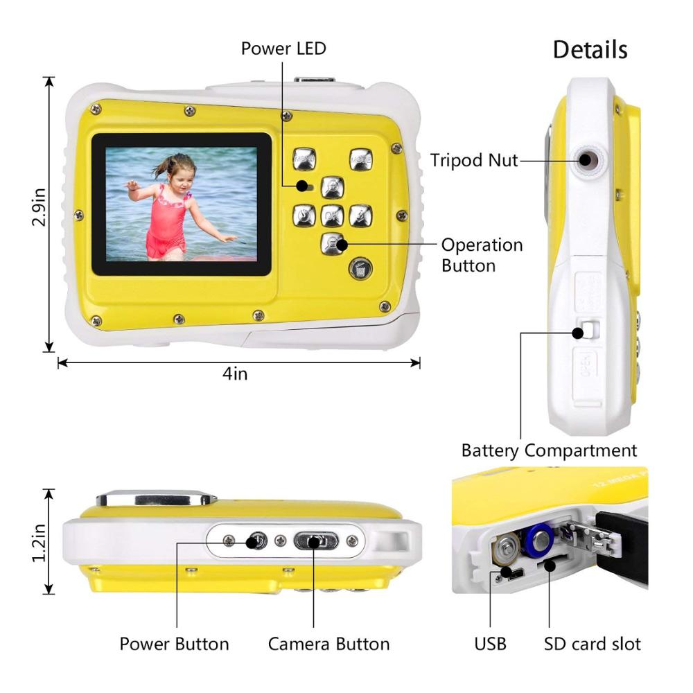 Cámara subacuática para niños, videocámara Digital de 3M, impermeable, para cumpleaños, Ultra HD, de cumpleaños