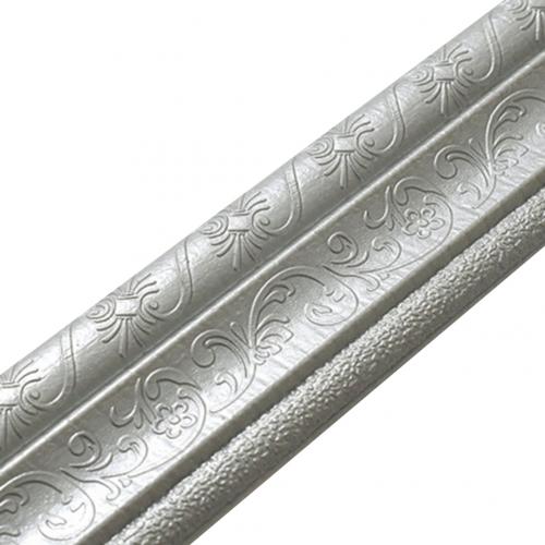 Home 3D Self-adhesive Decorative Wall Molding Skirting Line Mural Border Sticker: Silver Grey