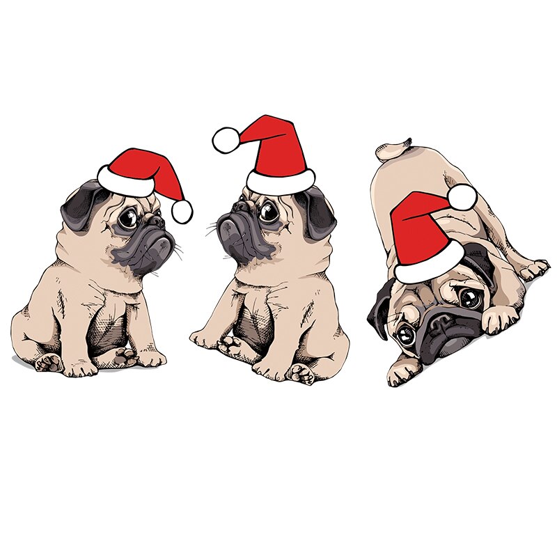 Warmteoverdracht Patches Kerst Stickers Puppy Patch Diy Ijzer Op Applique Voor Kleding