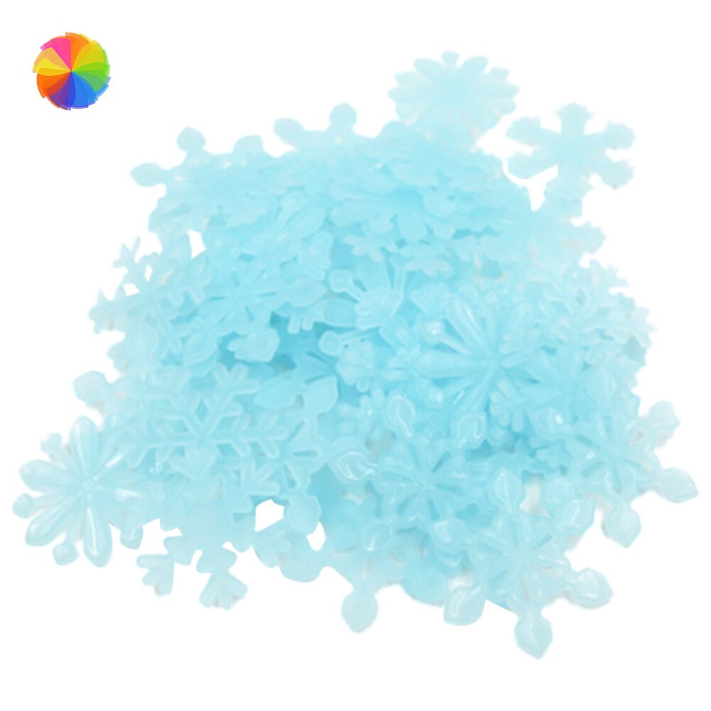 50Pcs DIY 3D Snowflake Fluorescent Stickers In The Dark Luminous On Wall Stickers Kids Room Living Room Decal Home DecorationCY