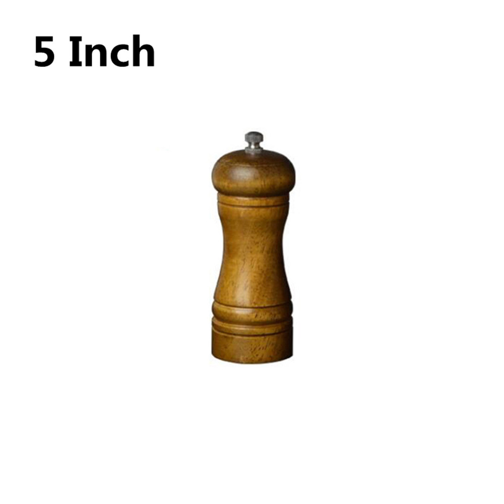 1 stk 5/8/10 tommer peber krydderi møller madlavning gadgets eg træ håndholdt peber salt kværn krydderier sæt til ktitchen bbq værktøjer: 5 tommer