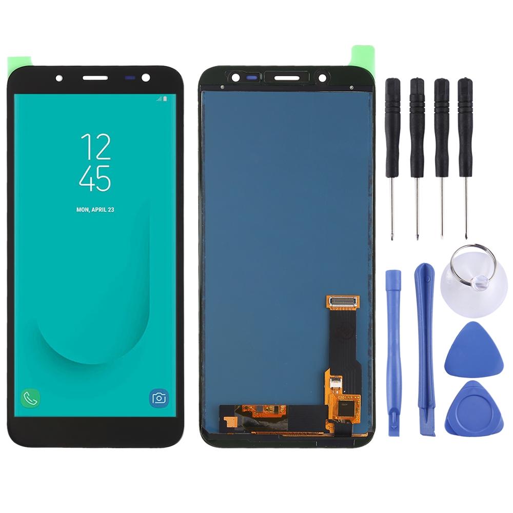 Für Galaxy J6 ), J600F/DS LCD Bildschirm und Digitizer Vollversammlung, On6, j600G/DS (TFT Material) (Schwarz)