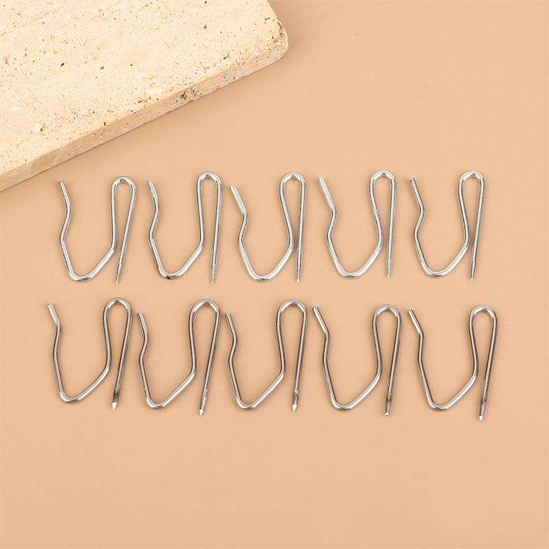 50/100 szt. Metalowe haczyki robić zasłna, szpilki robić plisowania z przezroczystym pudełkiem na zasłony okienne, zasłony drzwiowe i zasłony prysznicowe