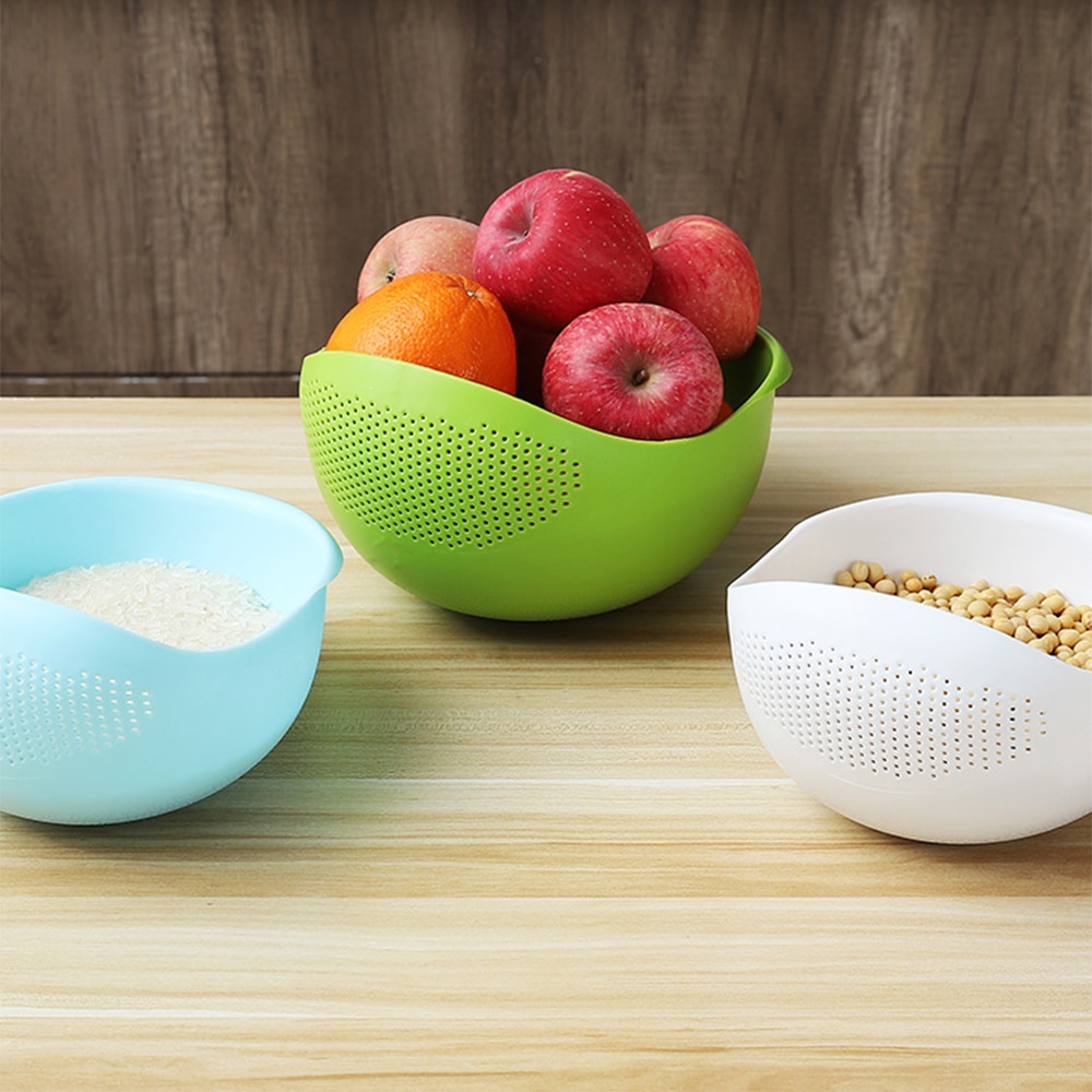 Peas Filter Food Grade Plastic Rijst Wassen Filter Afvoer Opslag Dik En Duurzaam Groen Roze Filter Cleaning Tool