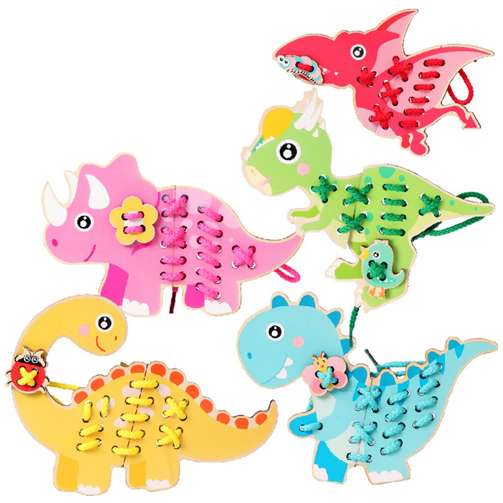 Animals Threading Toys Preschool Activities Educational Toys Wooden Threading Kits Sewing Cards for Preschool Toddlers