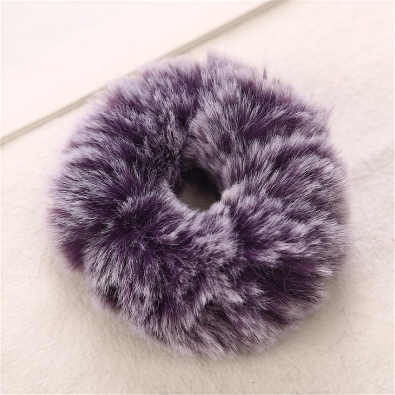 1Stck Winter Faux Pelz Kaninchen Haar Scrunchie Weiche Elastische Haar Bands Frauen Nette Pferdeschwanz Halfter Haar Zubehör: 2