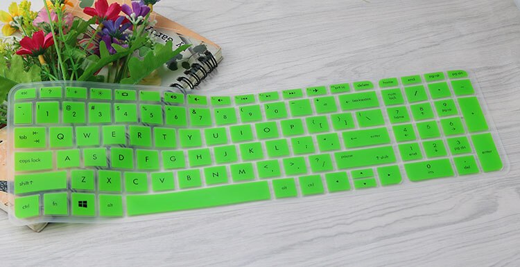 15 15.6 inch Soft Silicone Keyboard Protector Cover Skin For HP 250 G5 Pavilion 15 ENVY 15 TPN-C125 TPN-C126 HQ-TRE: green