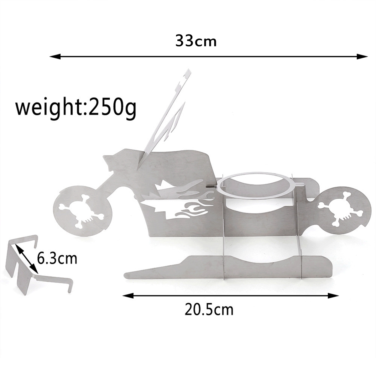 Rvs Roster Kip Stand Met Bier Kan Houder Motorfiets Grill Bbq Rek Vorm Koffiebrander Rack Stand