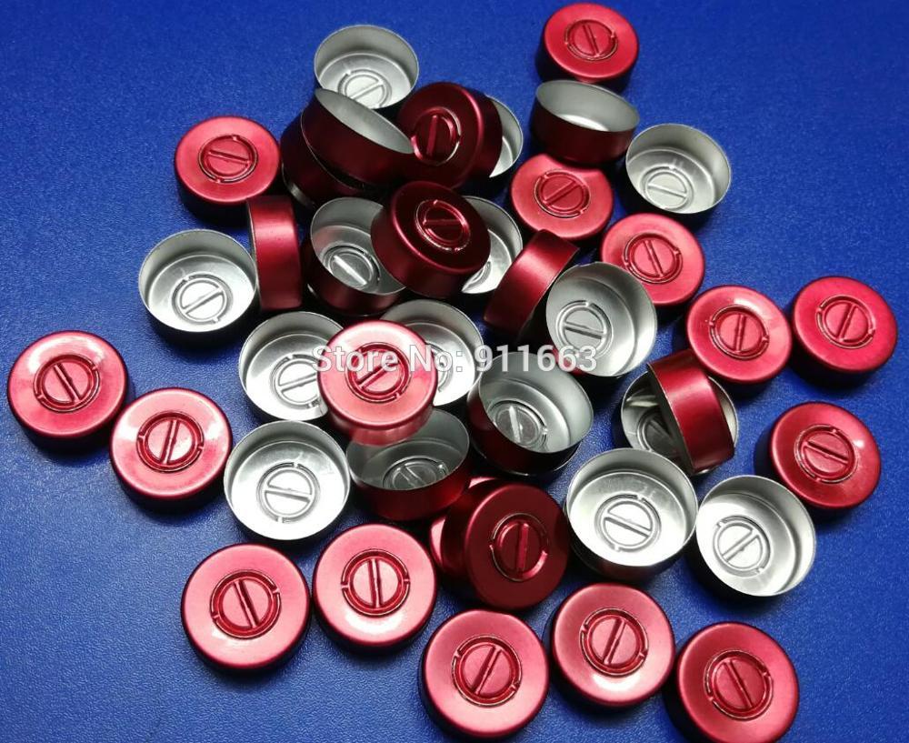 20mm aluminiowa nakładka, 30 sztuk/partia, czapki farmaceutyczne, korek uszczelniający fiolki, górna część uszczelniająca, zamknięta fiolka, aluminiowe blaty robić fiolki ze szkła zagniatanego: czerwony