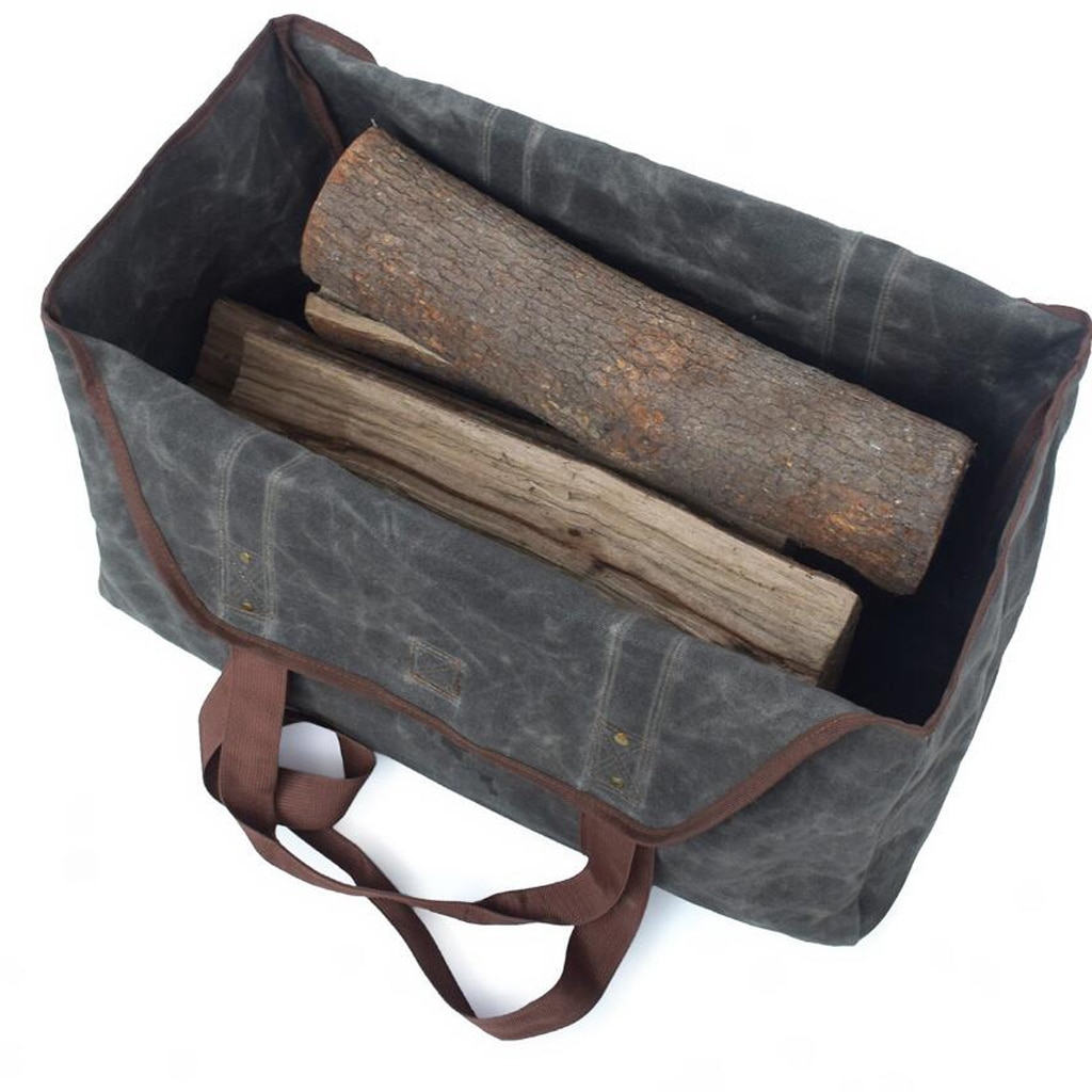 Log bærer brænde taske brand træ lærred klud log tote hånd taske