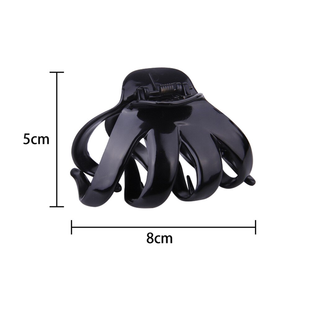 Pinza de pulpo para el pelo para mujer, pinza de plástico sólida a la para mujer, herramientas de estilismo, pinza para el pelo, accesorios para el cabello: 6cm-Black