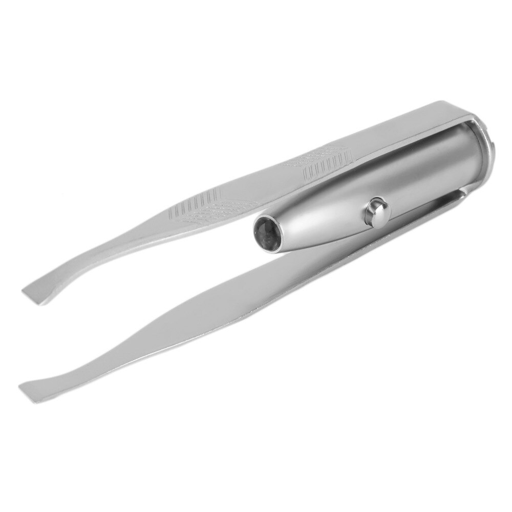 Utensilio de acero inoxidable con luz LED para quitar cejas, utensilio para eliminar el vello Facial, pinzas para cejas, herramientas cosméticas de maquillaje de