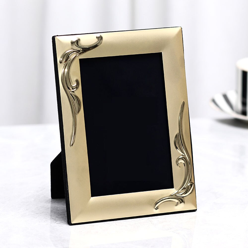 Luxury Golden Plated Metal Photo Frame Picture Displays MPF107: Golden 123 / 5 Inch