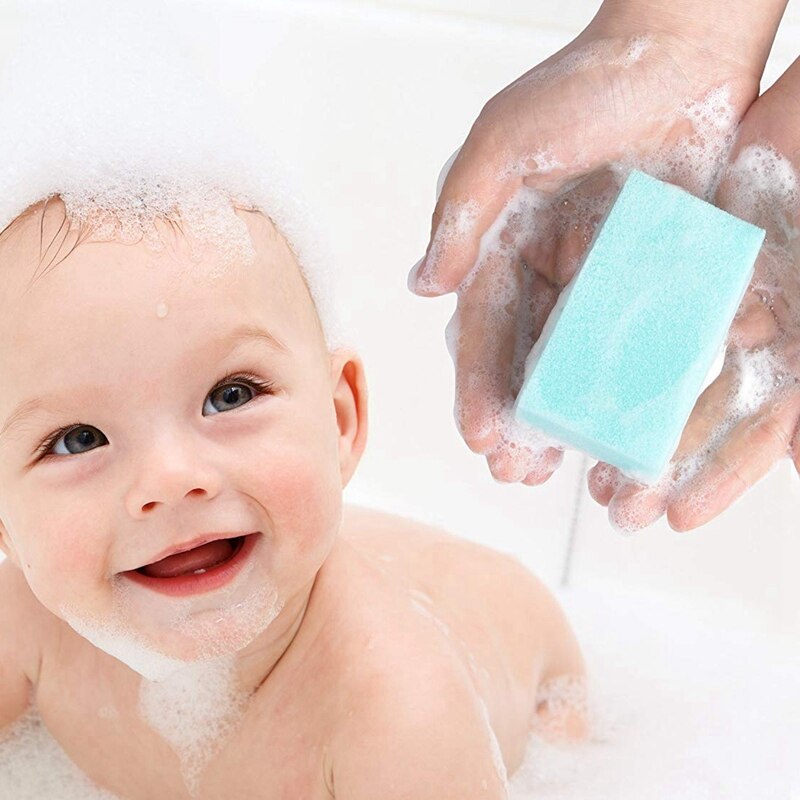 Esponja de baño para bebé (6 piezas), suave lavado con espuma con cepillo para el cuerpo, pelo y cuero cabelludo, cepillo sensorial suave para bebé, esponja de baño