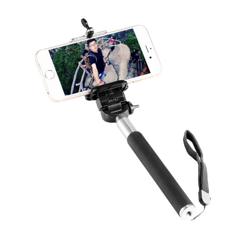 Zwart waterdichte Uitschuifbare zelfportret self self-schieten stick voor enkele camera met digitale camera en video camera met