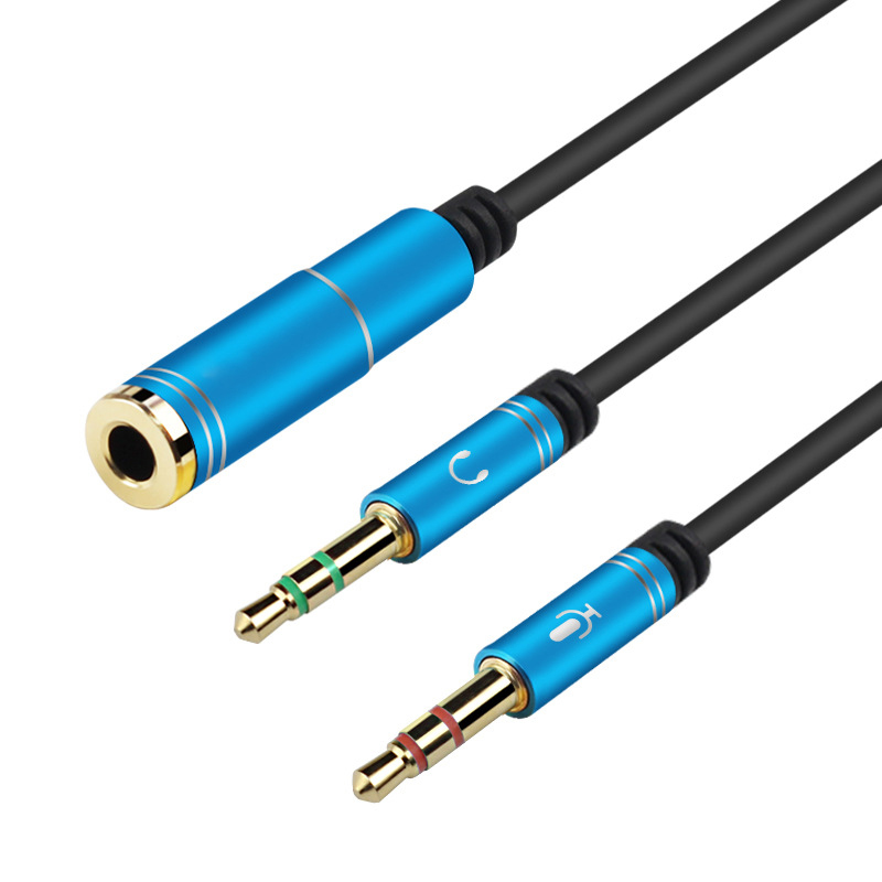 3,5 mm hoofdtelefoon stereo audio microfoon Y-splitter 3,5 mm audiomicrofoon naar 4-polige jack Aux-adapter voor 4-pins 3,5 mm plug-oortelefoon: WHITE