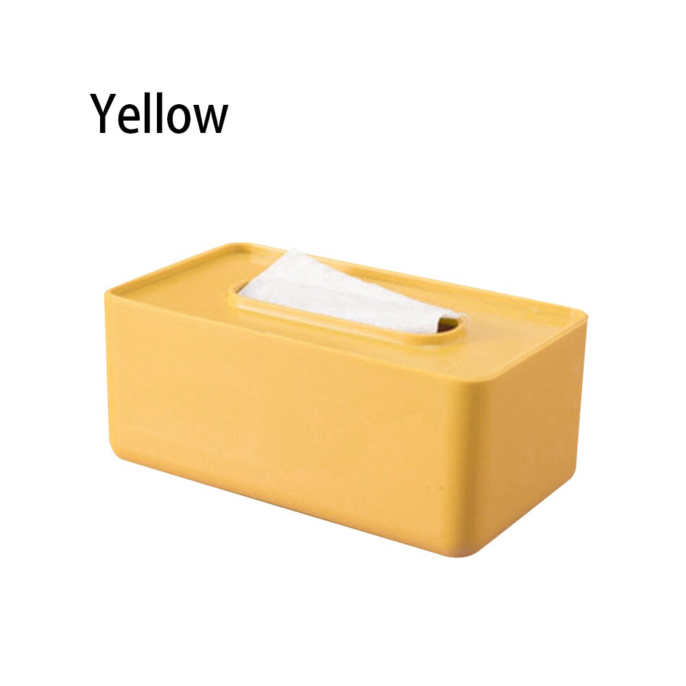 Caja de pañuelos de plástico para bebé, caja de almacenamiento de papel para toallitas húmedas, dispensador de toallas de papel, organizador de servilletas para el hogar: Amarillo