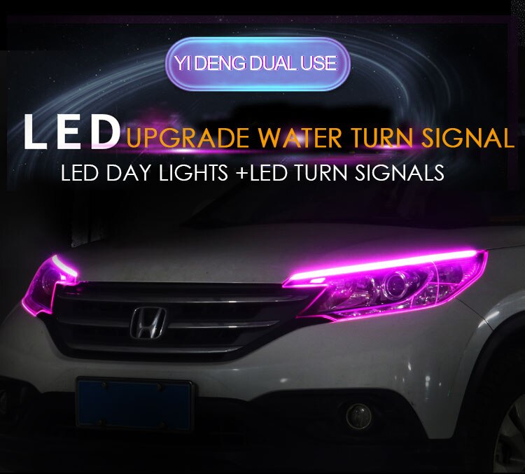2 STUKS Auto DRL Dagrijverlichting 30CM 45CM 60CM Universele Flexibele Vloeiende Knipperlichten Waterdicht angel Eyes
