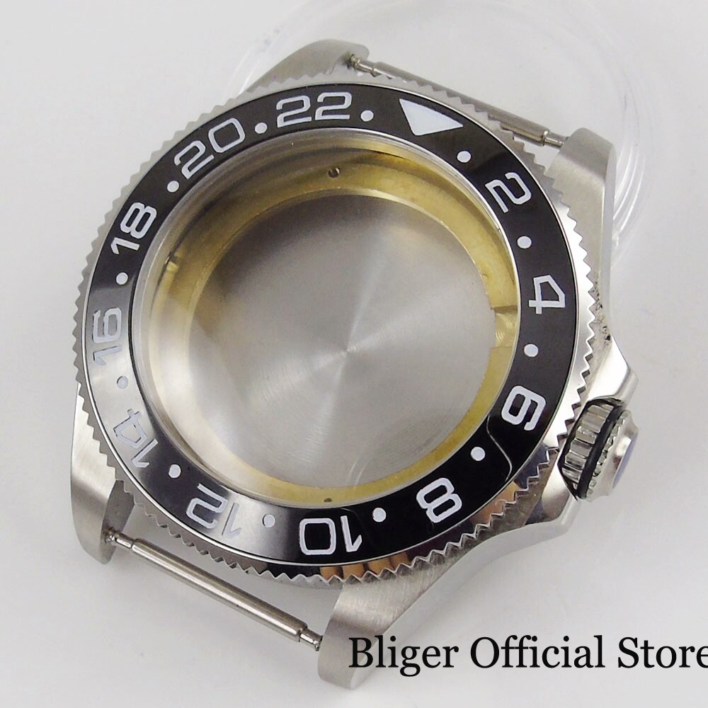 Fit NH35 Automatic Men Watch Case 43mm Sapphire Glass Solid Backcover Rotating Bezel: D