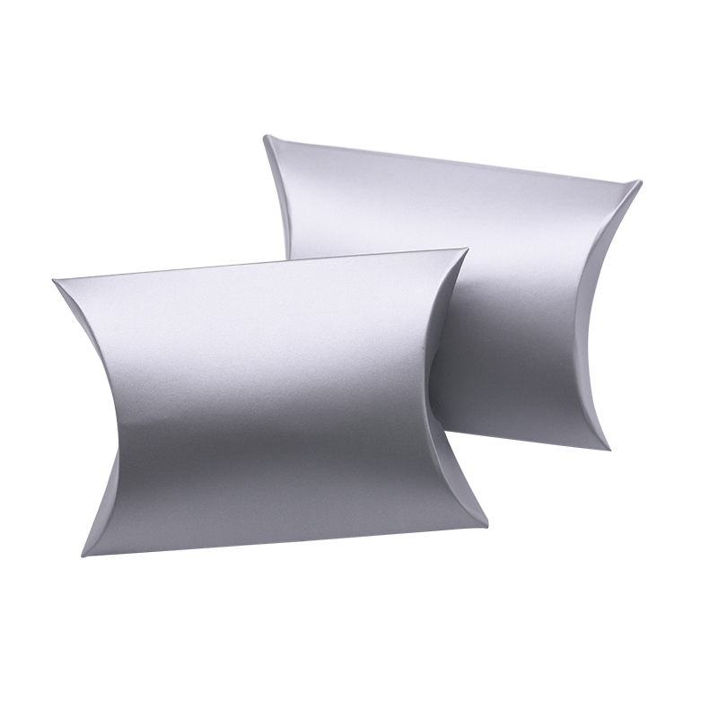 Caixa de presente de papel em forma de travesseiro, caixa para doces, acessórios de fornecimento, caixa de presente de decoração de festa de casamento, 20 peças: Silver