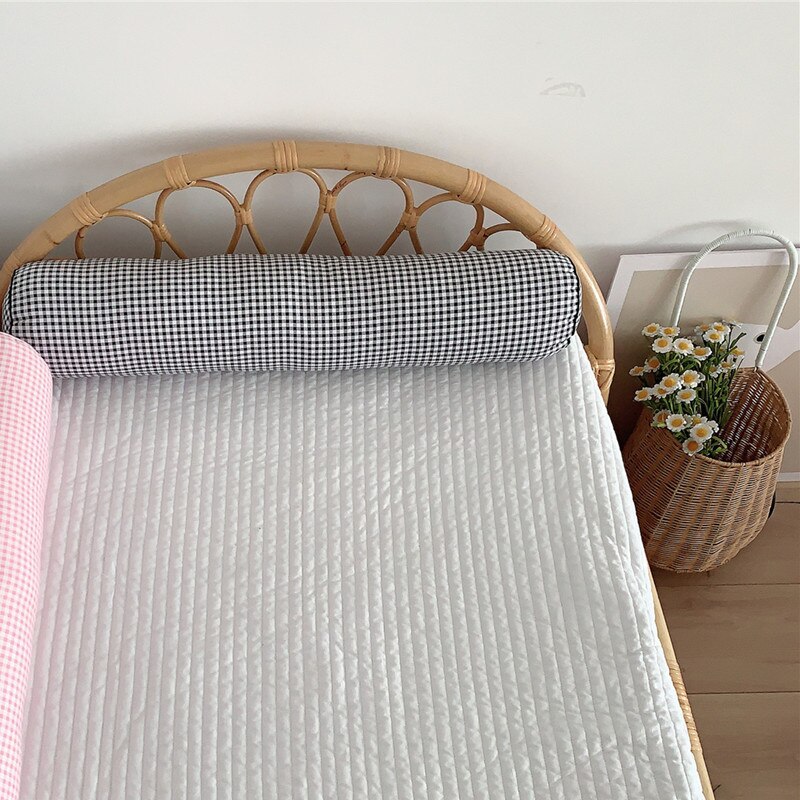 freundlicher Bett Kissen Bett Schutz Sicherheit Seite Schiene Kinderzimmer Dekor Babys Baumwolle Plaid Bett Stoßstange Dicke Weiche Krippe Schutz: Schwarz