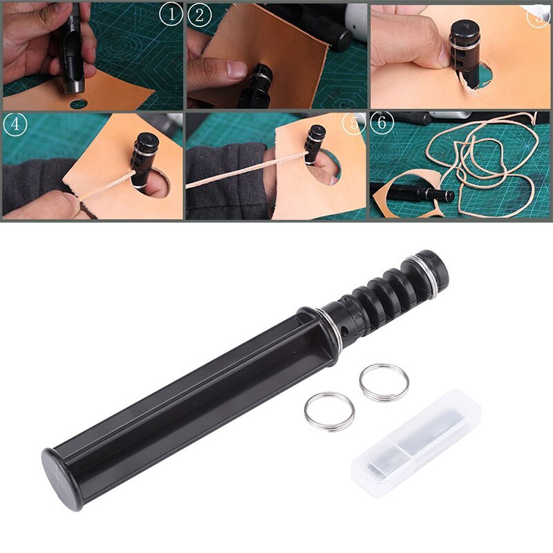 LMDZ-cuchillo de cable de cuero para manualidades, cortador de alambre de corte rotativo manual, correa de cuero, herramientas de artesanía de cuero, cuchillo de cable con 3 hojas