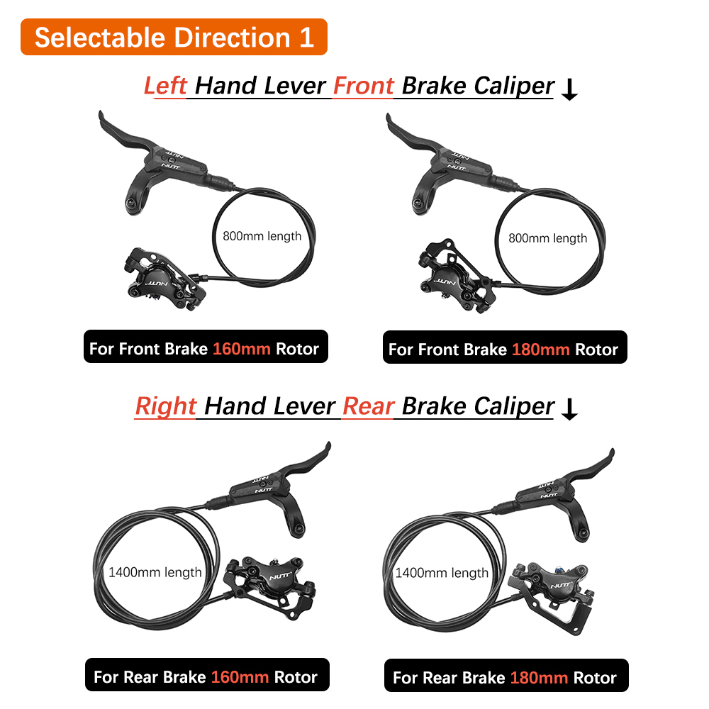 NUTT freno hidráulico A2 MTB bicicleta discos de aceite palanca 2 pistones 160MM 180MM Rotor pinza delantera trasera izquierda derecha para piezas de bicicleta
