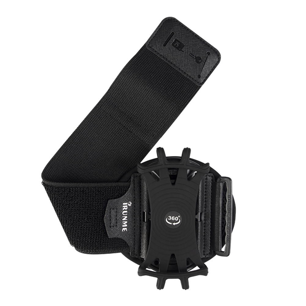 Armbåndsdeksel roterende løping jogging telefonveske utendørs sport telefonholder gym løping telefonveske armbåndsdeksel: Svart