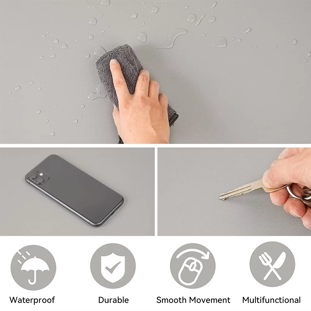 Large Size Office Computer Desk Protector Mat PU Leather Waterproof Non Slip Mouse Pad Desktop Keyboard Desk Pad Gaming Mousepad
