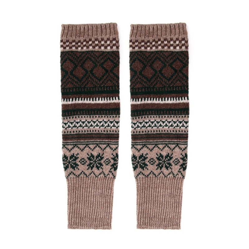 CPDD Bohemian Women Winter Extra Long Leg Warmers Multicolor Geometry Pattern Boot Cuffs Jacquard Crochet Knit Faux Wool Thigh