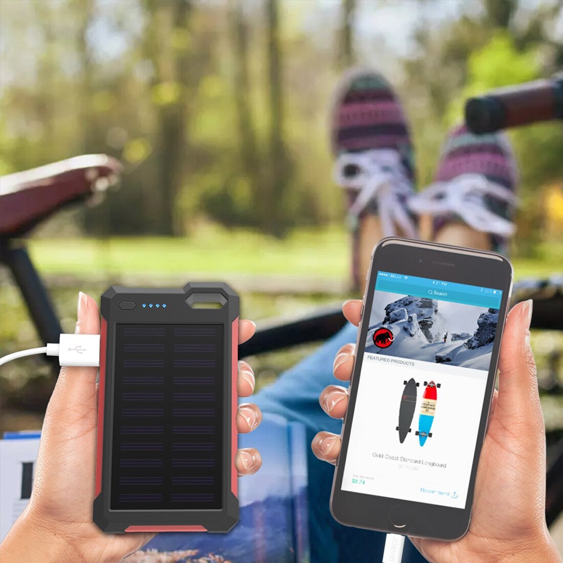 Batterie solaire, chargeur Portable, double USB, batterie externe