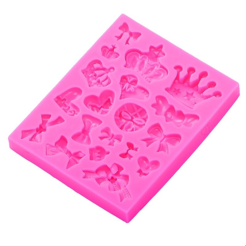 Krone sløjfe form 3d fondant kage silikone form til polymer ler forme køkken chokolade wienerbrød værktøj til fremstilling af slik