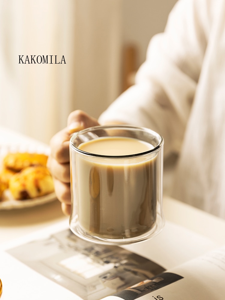 260ml isolerat dubbelglas kaffekopp enkel ins kopp glas vattenkopp värmebeständig mugg par kopp hem eftermiddagste kopp