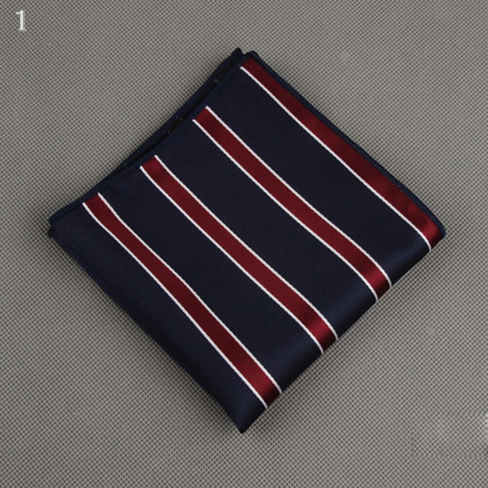 Luxury Men's Handkerchief Polka Dot Striped Floral Printed Hankies Polyester Hanky Business Pocket Square Chest Towel 23*23CM: 1