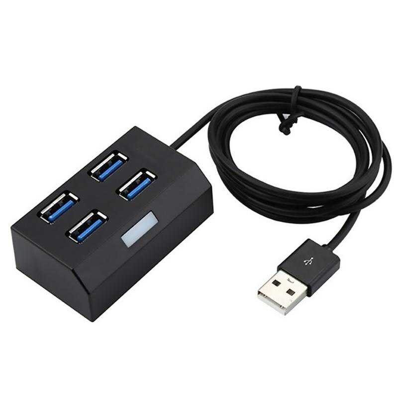 4 Slot Usb 2.0 Mini Hub Splitter 4 Poorten Desktop Externe Adapter Usb Hub Met Blauwe Indicator