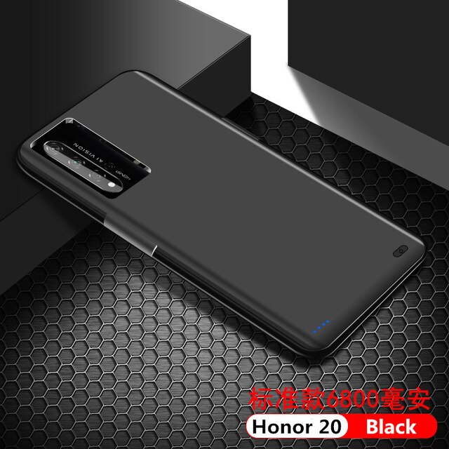 Funda de carga de batería de 6800mAh para Huawei Honor 20 Pro, funda de batería portátil, cargador de batería, funda para Huawei Honor 20: Black for Honor 20