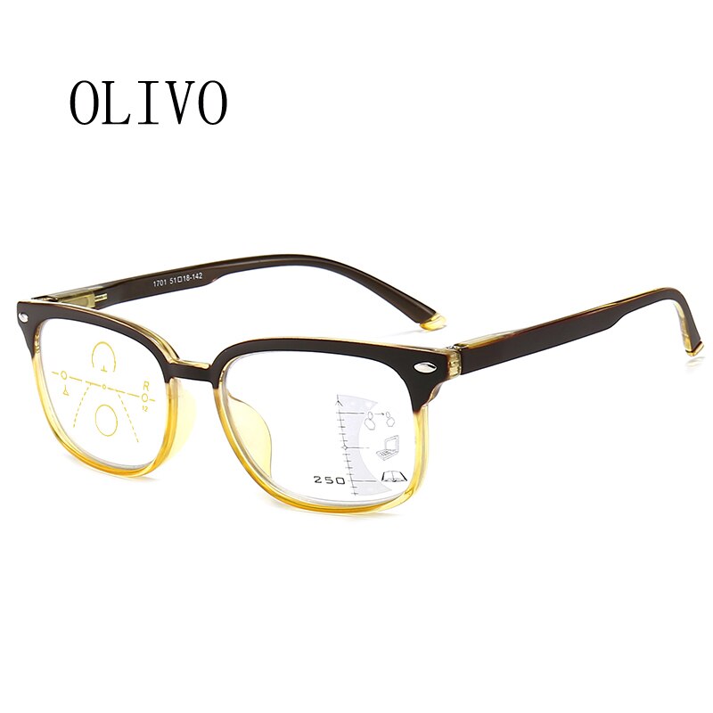 Lunettes de lecture multifocales progressives pour hommes et femmes, Anti-lumière bleue, Vintage, pour ordinateur, carrées presbytes, 2025
