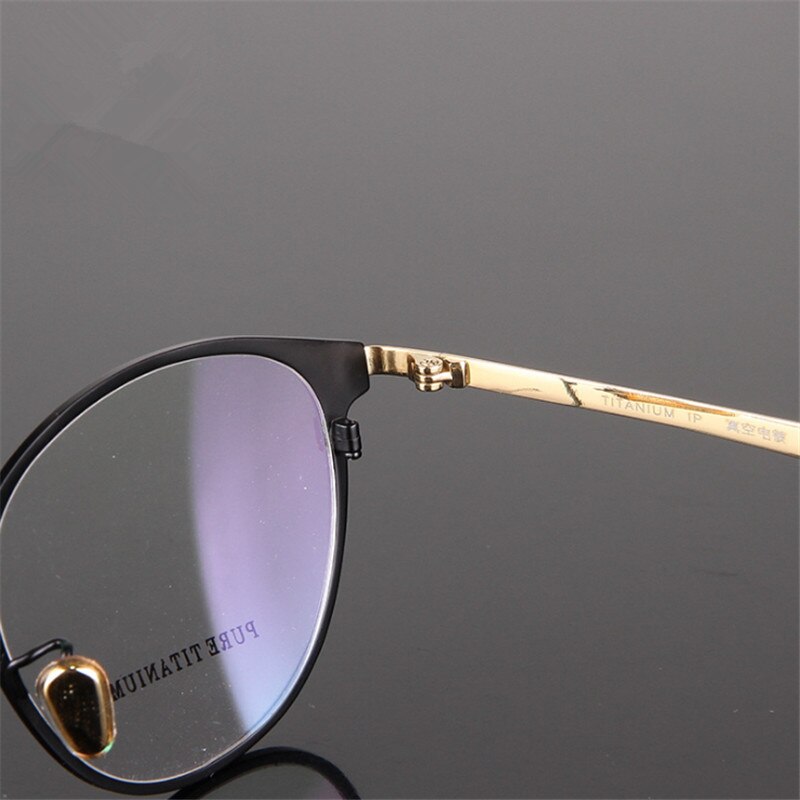 Titanium Bril Ronde Bijziend bril Bril Mannen/Vrouwen Brillen Two-tone Cat Eye Bril 950