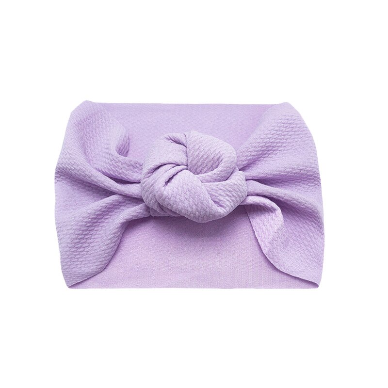 Grote Boog Knoop Headwrap Baby Hoofdband Top Knoop Hoofdbanden Over Sized Boog Haar Tulband Pasgeboren Head Band Girl Grote haarelastiekjes: Lavendel