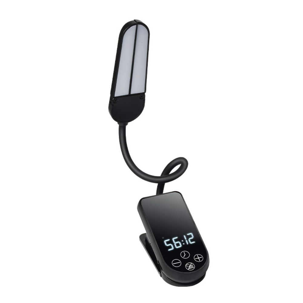 Draagbare led leeslamp, draagbare usb oplaadbare cliplamp met dubbele kop, mini bureaulamp om te lezen